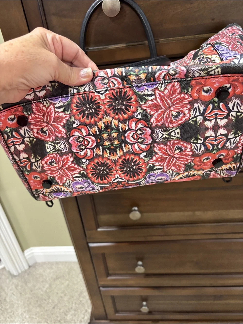 Rebecca Minnkoff Leather Floral Tote Bag